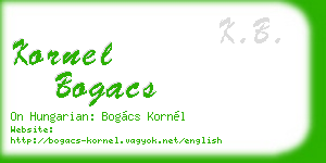 kornel bogacs business card